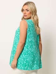 ירוק - Yours Curve גופיית סווינג עם תפר דקורטיבי - תמונה 2 מתוך 5