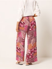 M&Co Red Printed Wide Leg Trousers - Image 3 of 5