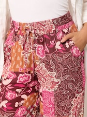 M&Co Red Printed Wide Leg Trousers - Image 4 of 5