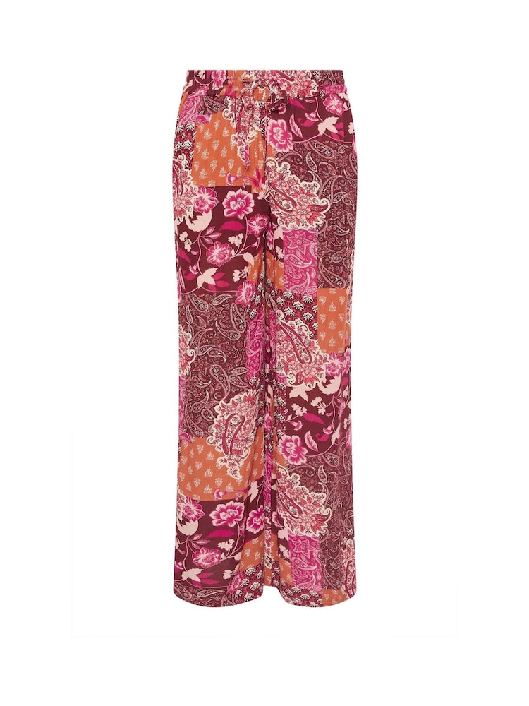 M&Co Red Printed Wide Leg Trousers - Image 5 of 5