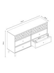 Mid Natural Lloyd Solid Mango Wood 6 Drawer Wide Chest of Drawers - Image 3 of 9