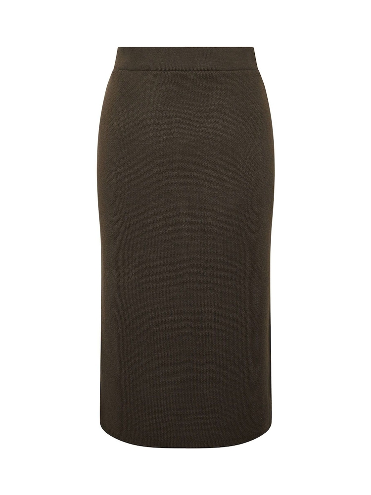 Yours Curve Brown Limited Knitted Skirt - Image 5 of 5