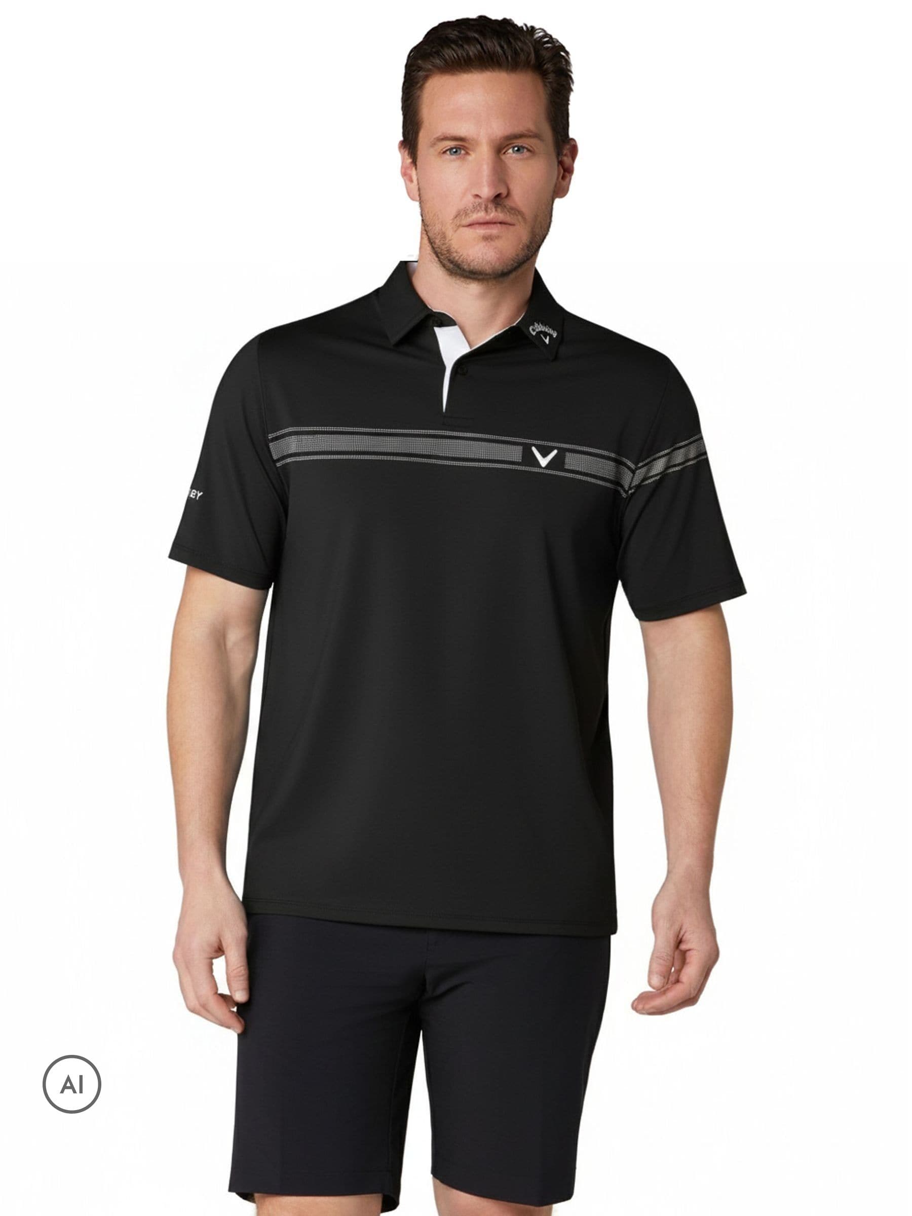 Callaway Golf Men's Black Odyssey Block Polo Shirt - Image 4