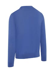 Callaway Apparel Blue Crew Neck Merino Mix Sweater - Image 6 of 6