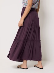 M&Co Purple Petite Crinkle Maxi Skirt - Image 3 of 5