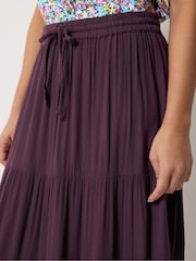 M&Co Purple Petite Crinkle Maxi Skirt - Image 4 of 5
