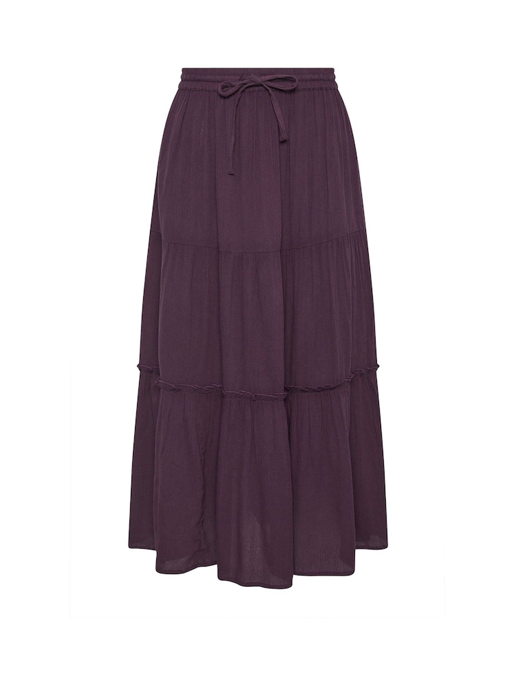 M&Co Purple Petite Crinkle Maxi Skirt - Image 5 of 5