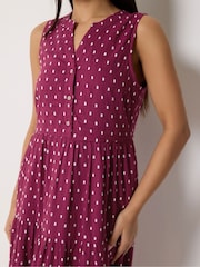 M&Co Petite Sleeveless Dobby Dress - Image 4 of 5
