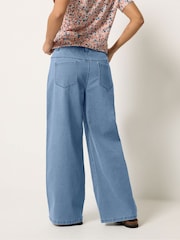 M&Co Midwash Blue Petite Wide Leg Jeggings - Image 3 of 5