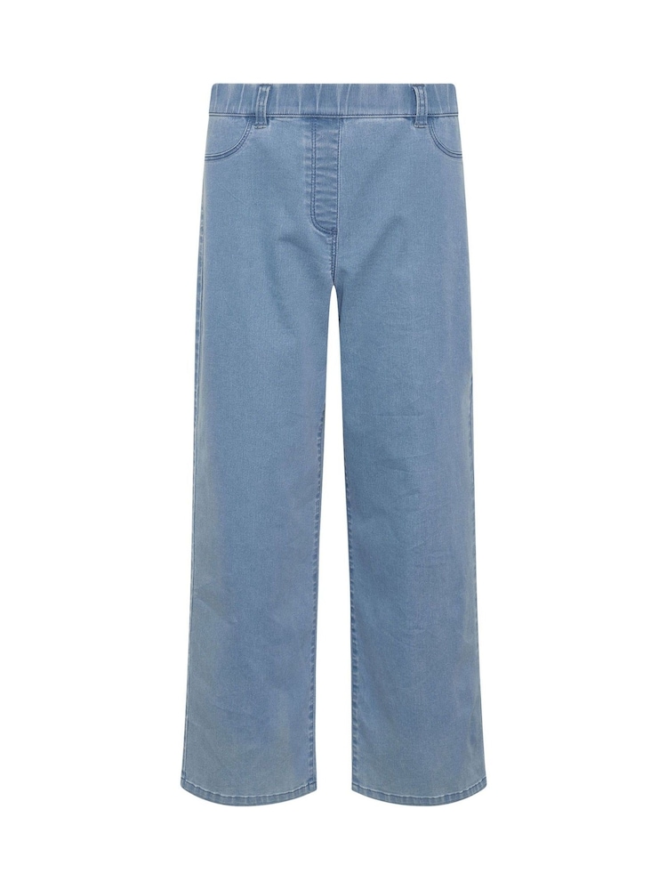 M&Co Midwash Blue Petite Wide Leg Jeggings - Image 5 of 5