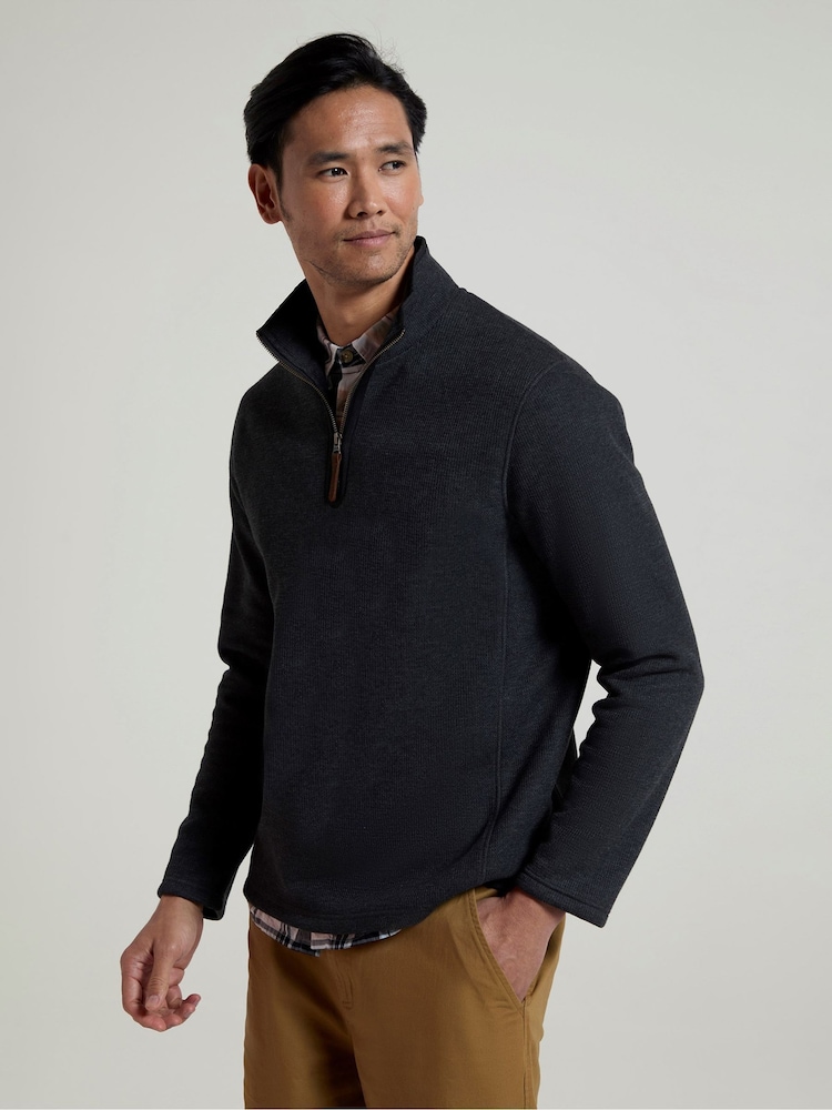 Mountain Warehouse Grey Beta Contrast Zip-Neck Sweat Shirt - Image 2 of 8 Mountain Warehouse Grey Beta Contrast Zip-Neck Sweat Shirt - Image 2 of 8