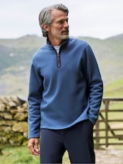 Mountain Warehouse Blue Beta Contrast Zip-Neck Sweat Shirt - Image 1 of 8