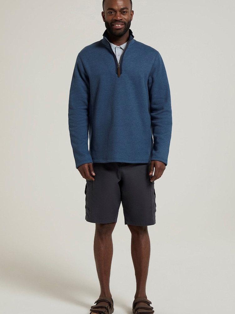 Mountain Warehouse Blue Beta Contrast Zip-Neck Sweat Shirt - Image 2 of 8 Mountain Warehouse Blue Beta Contrast Zip-Neck Sweat Shirt - Image 2 of 8