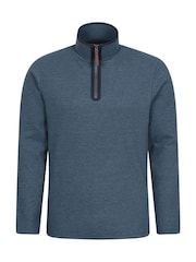 Mountain Warehouse Blue Beta Contrast Zip-Neck Sweat Shirt - Image 6 of 8