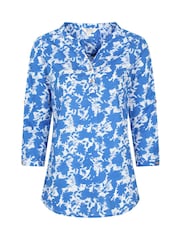 Mountain Warehouse Blue Womens Petra Printed 3/4 Sleeve 100% Cotton Shirt - Image 1 of 6