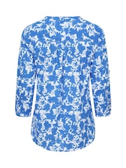 Mountain Warehouse Blue Womens Petra Printed 3/4 Sleeve 100% Cotton Shirt - Image 3 of 6