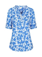 Mountain Warehouse Blue Womens Petra Printed 3/4 Sleeve 100% Cotton Shirt - Image 4 of 6