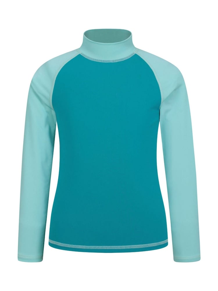 Mountain Warehouse Pale Blue Long Sleeve Rash Vest - Image 1 of 4 Mountain Warehouse Pale Blue Long Sleeve Rash Vest - Image 1 of 4