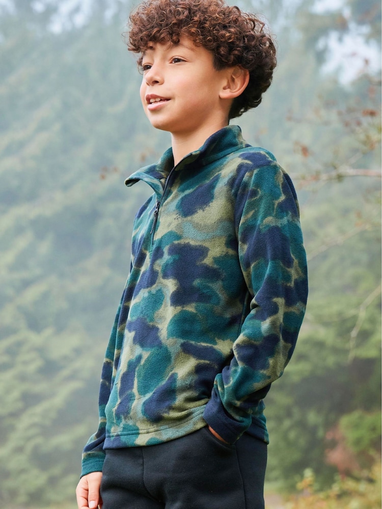 Verde - Mountain Warehouse Pursuit Printed Kids Half-Zip Fleece - Imagen 1 de 6