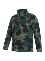 Verde - Mountain Warehouse Pursuit Printed Kids Half-Zip Fleece - Imagen 5 de 6