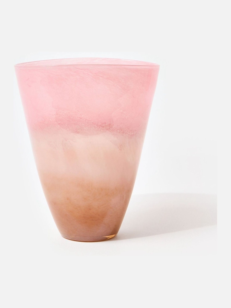 Oliver Bonas Pink Solana Tonal Glass Vase - Image 1 of 6