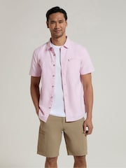 ピンク - Mountain Warehouseココナッツスラブテクスチャーコットン半袖シャツ - 画像 2 / 9