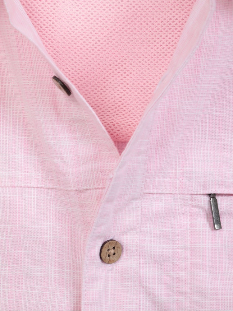 ピンク - Mountain Warehouseココナッツスラブテクスチャーコットン半袖シャツ - 画像 9 / 9