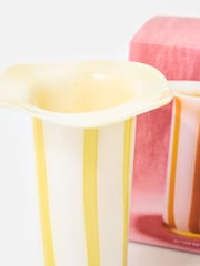 Oliver Bonas Yellow Niu Striped Glass Vase - Image 4 of 6