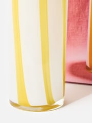 Oliver Bonas Yellow Niu Striped Glass Vase - Image 5 of 6