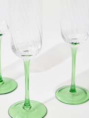 Oliver Bonas Set of 4 Green Alba Champagne Flutes - Image 4 of 6