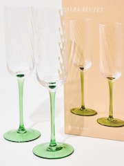 Oliver Bonas Set of 4 Green Alba Champagne Flutes - Image 5 of 6