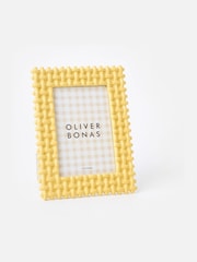 Oliver Bonas Yellow Marçà Butter Lattice Photo Frame 4x6 - Image 1 of 5
