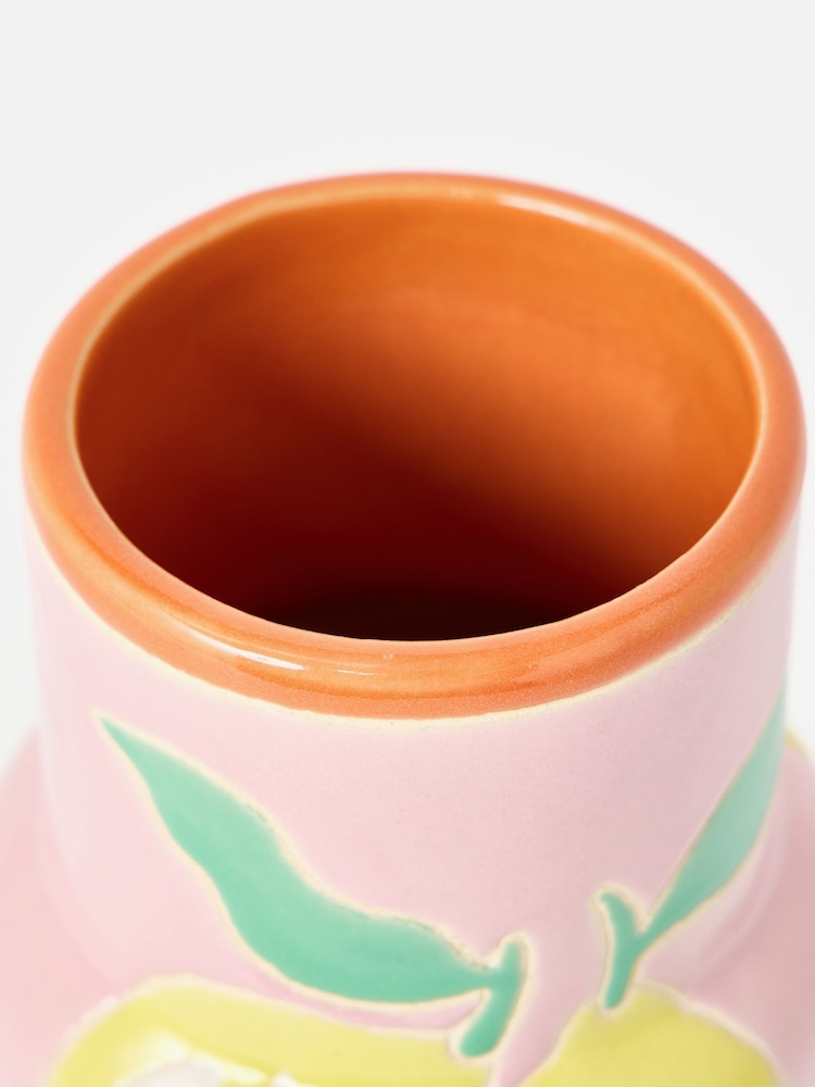 Oliver Bonas Pink Limon Ceramic Vase - Image 6 of 6