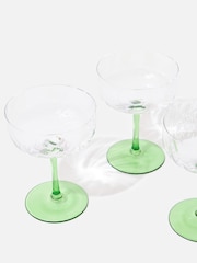 Oliver Bonas Set of 4 Green Alba Champagne Saucers - Image 2 of 5