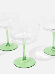 Oliver Bonas Set of 4 Green Alba Champagne Saucers - Image 3 of 5