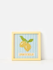 Oliver Bonas Blue & White Limoni Di Sicilia Beaded Wall Art - Image 1 of 4