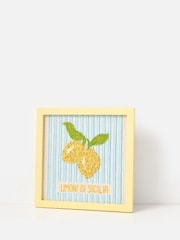 Oliver Bonas Blue & White Limoni Di Sicilia Beaded Wall Art - Image 3 of 4