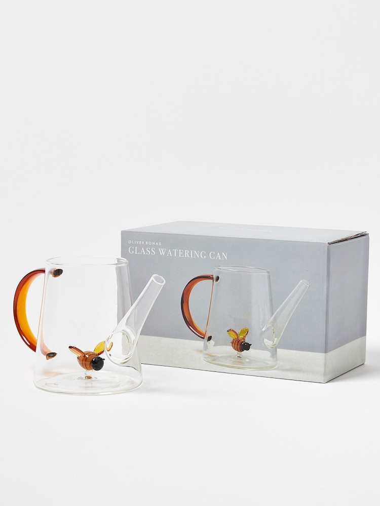 Oliver Bonas Clear Bee Watering Can Glass - Image 2 of 4 Oliver Bonas Clear Bee Watering Can Glass - Image 2 of 4