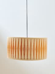 Oliver Bonas Yellow Ena Diamond Bamboo Pendant Lamp Shade - Image 2 of 4