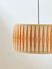 Oliver Bonas Yellow Ena Diamond Bamboo Pendant Lamp Shade - Image 3 of 4