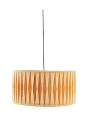 Oliver Bonas Yellow Ena Diamond Bamboo Pendant Lamp Shade - Image 4 of 4