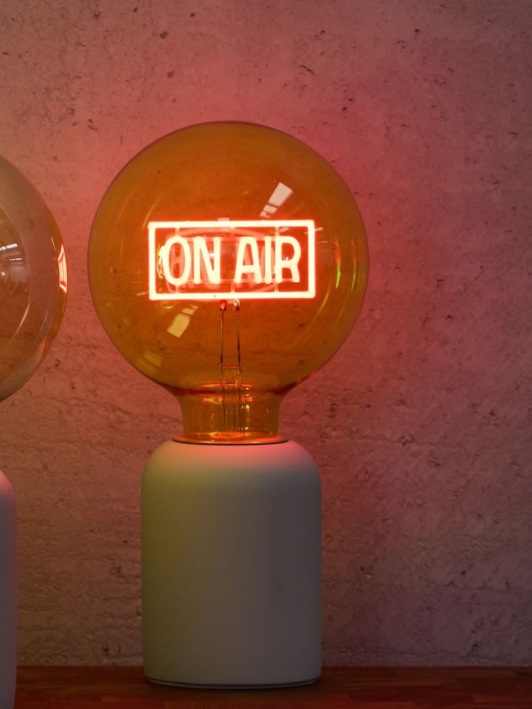 Oliver Bonas Yellow On Air Glass Light Bulb - Image 1 of 5