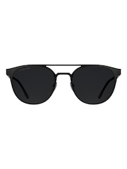 Lacoste Black Crocodile Logo With Metal Frame Sunglasses - Image 2 of 5