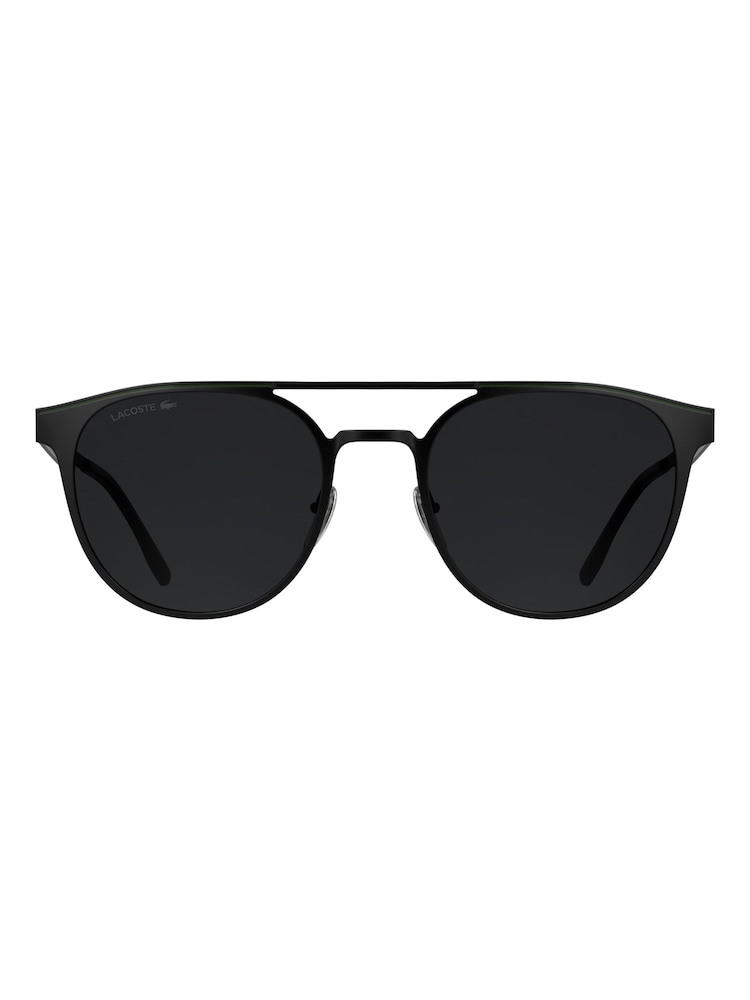 Lacoste Black Crocodile Logo With Metal Frame Sunglasses - Image 2 of 5