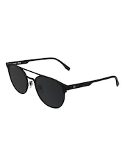 Lacoste Black Crocodile Logo With Metal Frame Sunglasses - Image 3 of 5