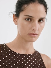 Mango Brown Sleeveless Belted Jumpsuit - Image 4 of 7