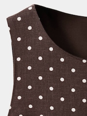 Mango Brown Sleeveless Belted Jumpsuit - Image 6 of 7