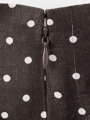 Mango Black Belted Linen Blend Midi Skirt - Image 6 of 7