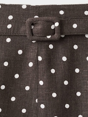 Mango Black Belted Linen Blend Midi Skirt - Image 7 of 7