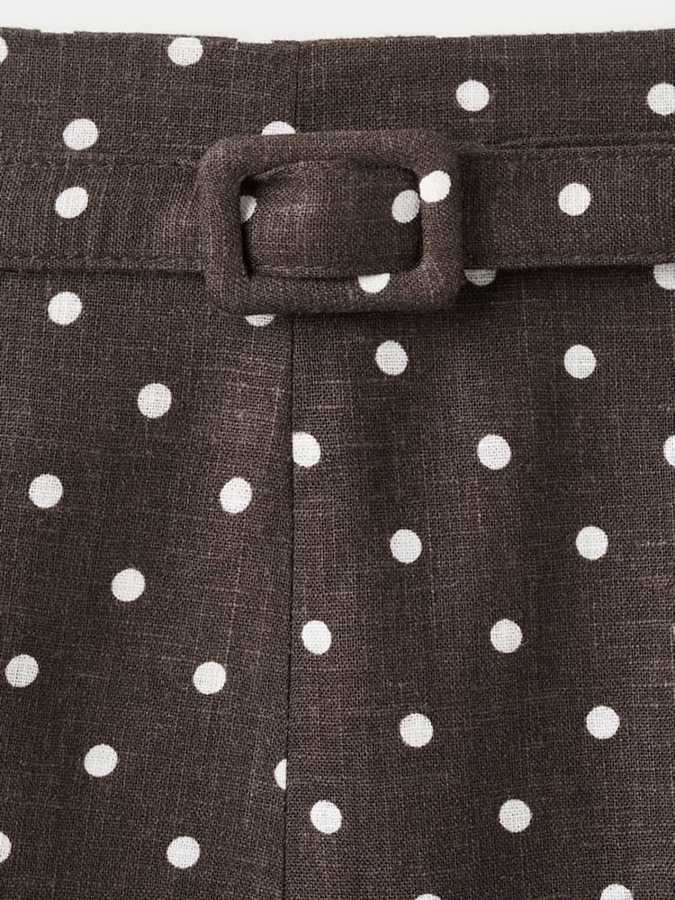 Mango Black Belted Linen Blend Midi Skirt - Image 7 of 7